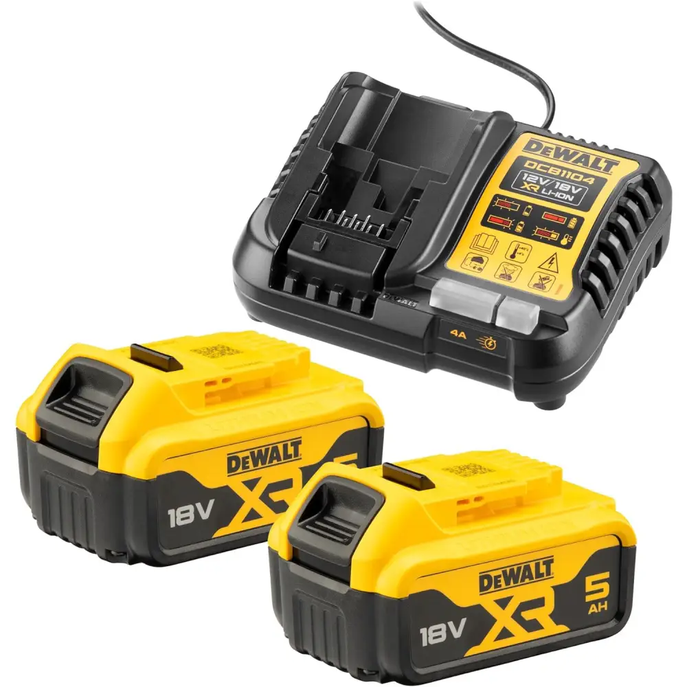 KIT DeWALT - 2 Baterias XR 18V LI-lon 5Ah  + Carregador 