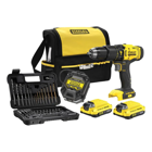 Berbequim 18V + 50 Acessórios + 2 Baterias 2Ah + Carregador + Saco STANLEY® SFMCD711DSA-QW