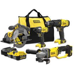 Power Kit: 4 Ferramentas + 2 Baterias 4AH + Carregador + Saco  STANLEY®  SFMCK469M2-QW
