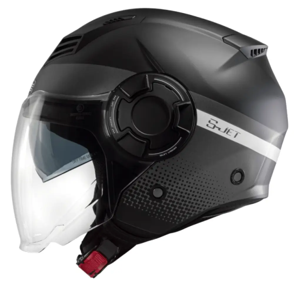 Capacete S-Jet 2.0 Tech Preto e Branco - L