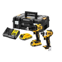 KIT DEWALT - Berbequim S/Escovas + Chave de Impacto + 2 Baterias 2 Ah XR + Carregador  DCK2062D2T-QW