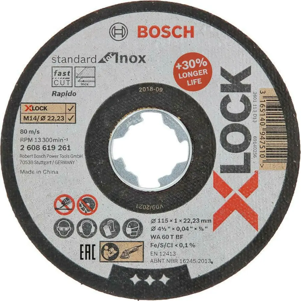 Disco de Corte Abrasivo Bosch X-Lock Metal 115 mm