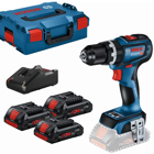 Berbequim Bosch Professional GSB 18V-90 C + 3 Baterias + Carregador + Mala