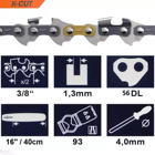 Corrente X-CUT para Motosserra Husqvarna SP93G 16” 40cm – 3/8”