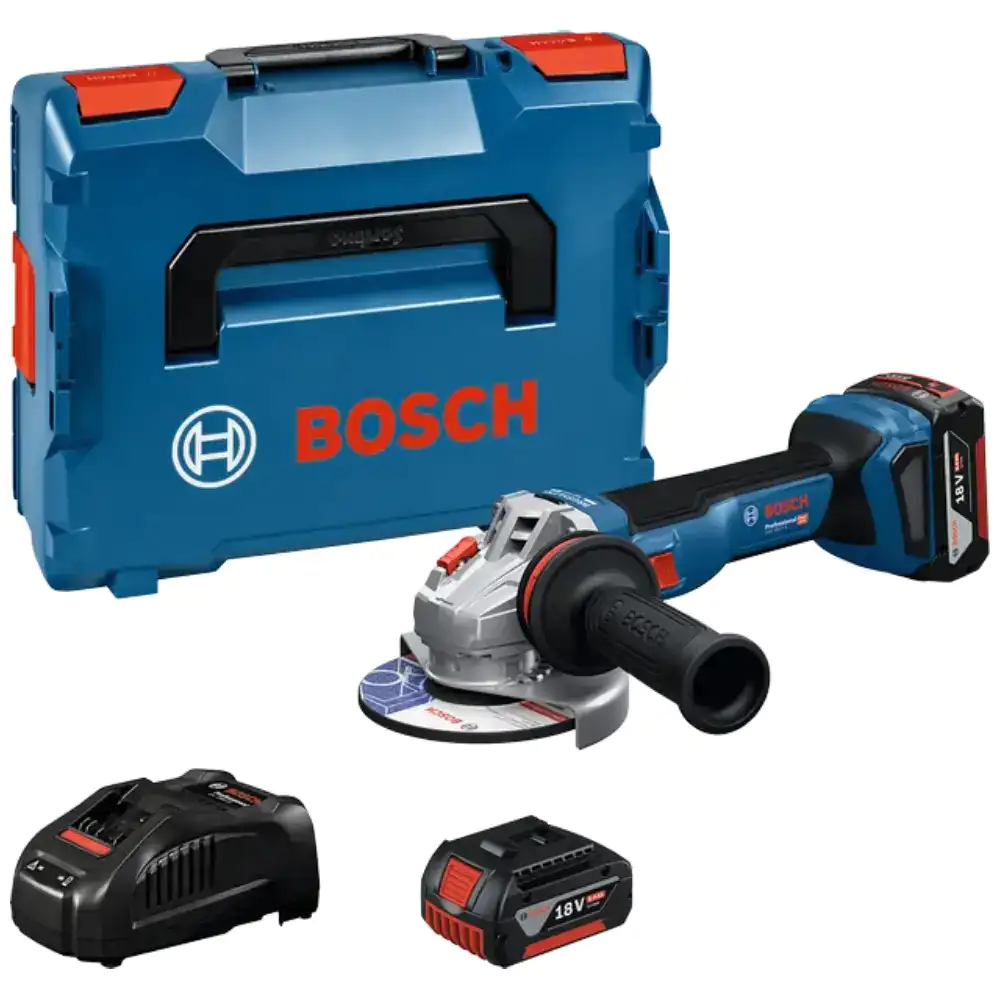 Bosch GWS 18V-11 S Angle Grinder + 2 x 5Ah Batteries + Carrying Case
