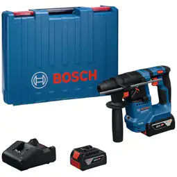 Martelo Perfurador Bosch SDS Plus GBH 18V-18 + 2 Baterias 4 Ah + Mala de Transporte