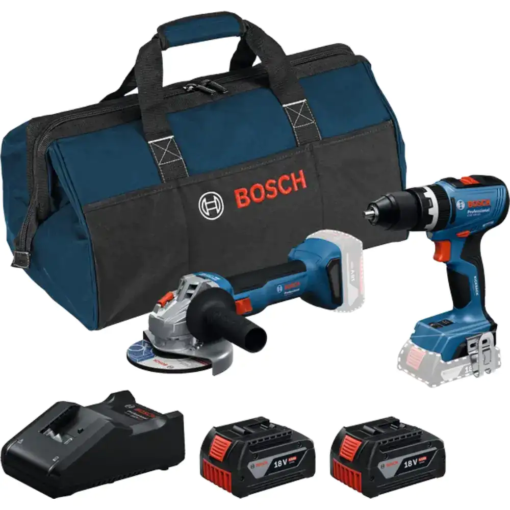 Kit Bosch - Berbequim + Rebarbadora + 2 Baterias 4Ah + Carregador + Saco de Transporte