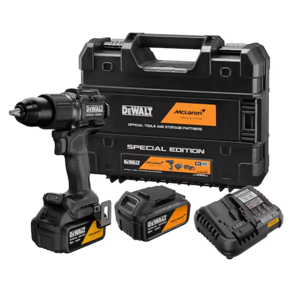 Berbequim Percussão XR 18V DeWalt x McLaren + 2 Baterias 4Ah + Mala de Transporte
