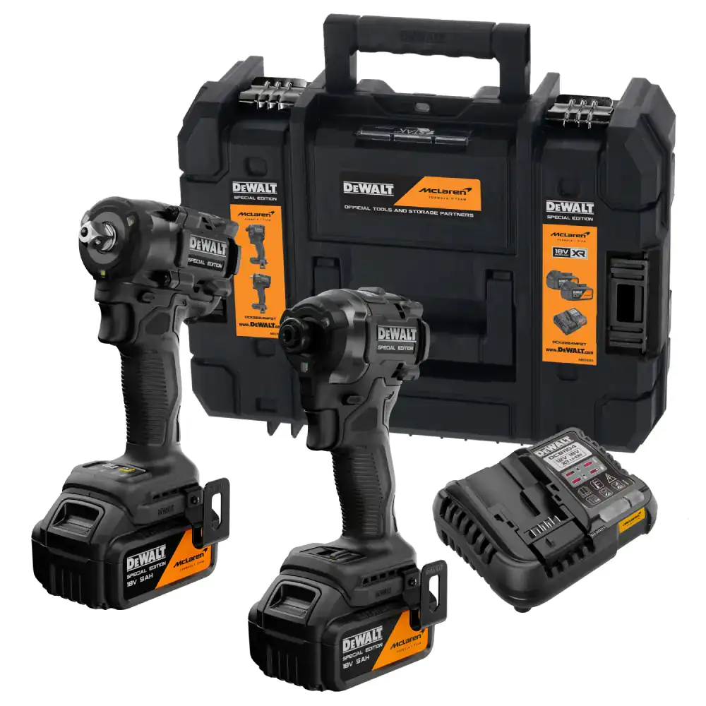 Kit Dewalt McLaren DCK2224MP2T Aparafusador + Chave de Impacto 1/2'' XR 18V
