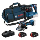Kit profesional Bosch: Taladro percutor GBH 18V-22 + Amoladora angular GWS 18V-8 + 2 baterías de 18 V 4,0 Ah