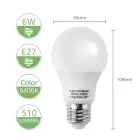 Lâmpada LED 6W E27 6400K