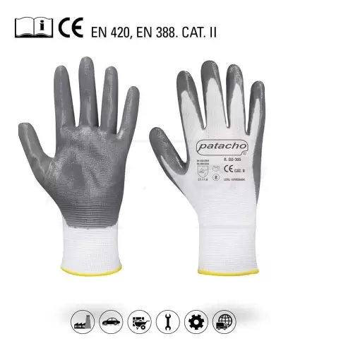 Patacho White Polyester Gloves – T8 T9 AND T10